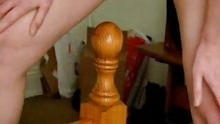 Trying to Fit Pussy Around Bedpost
